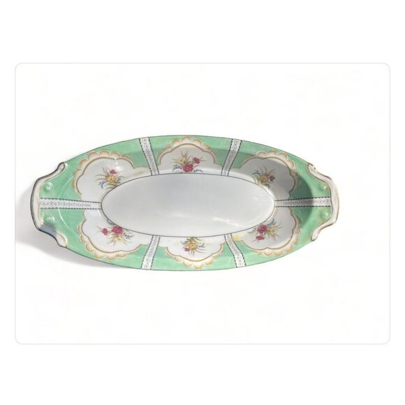 Other - Green Floral Japanese Relish Tray Dish
